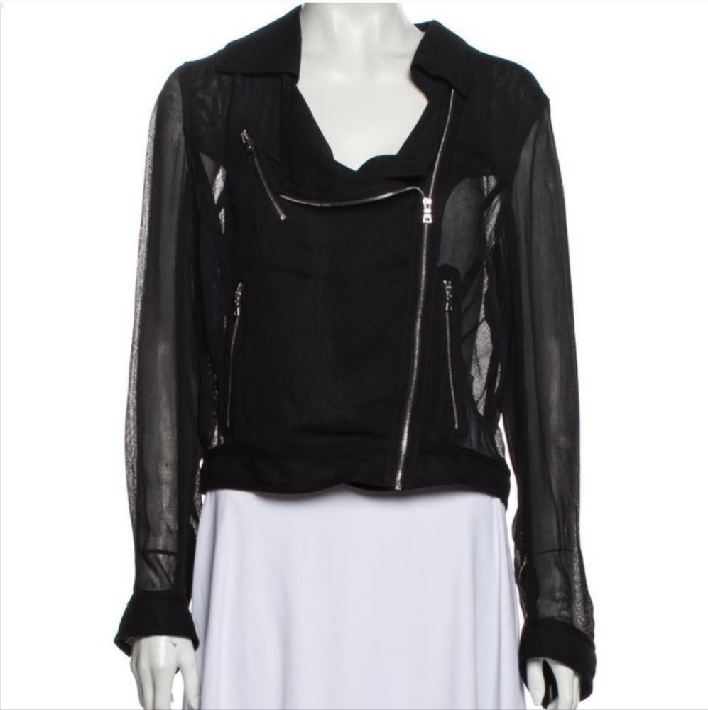 Robert Rodriguez Black Sheer Leather Jacket